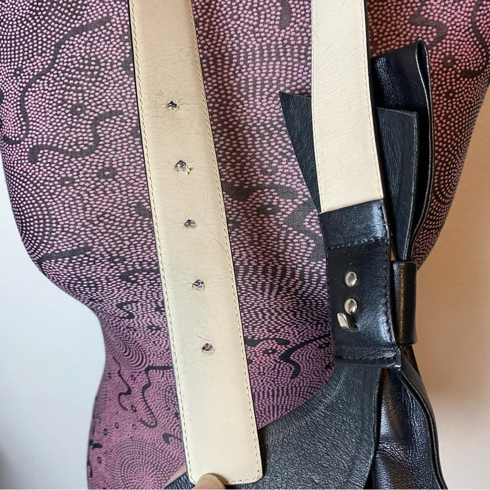 Alannah Hill Sz M Black Bow Leather Belt